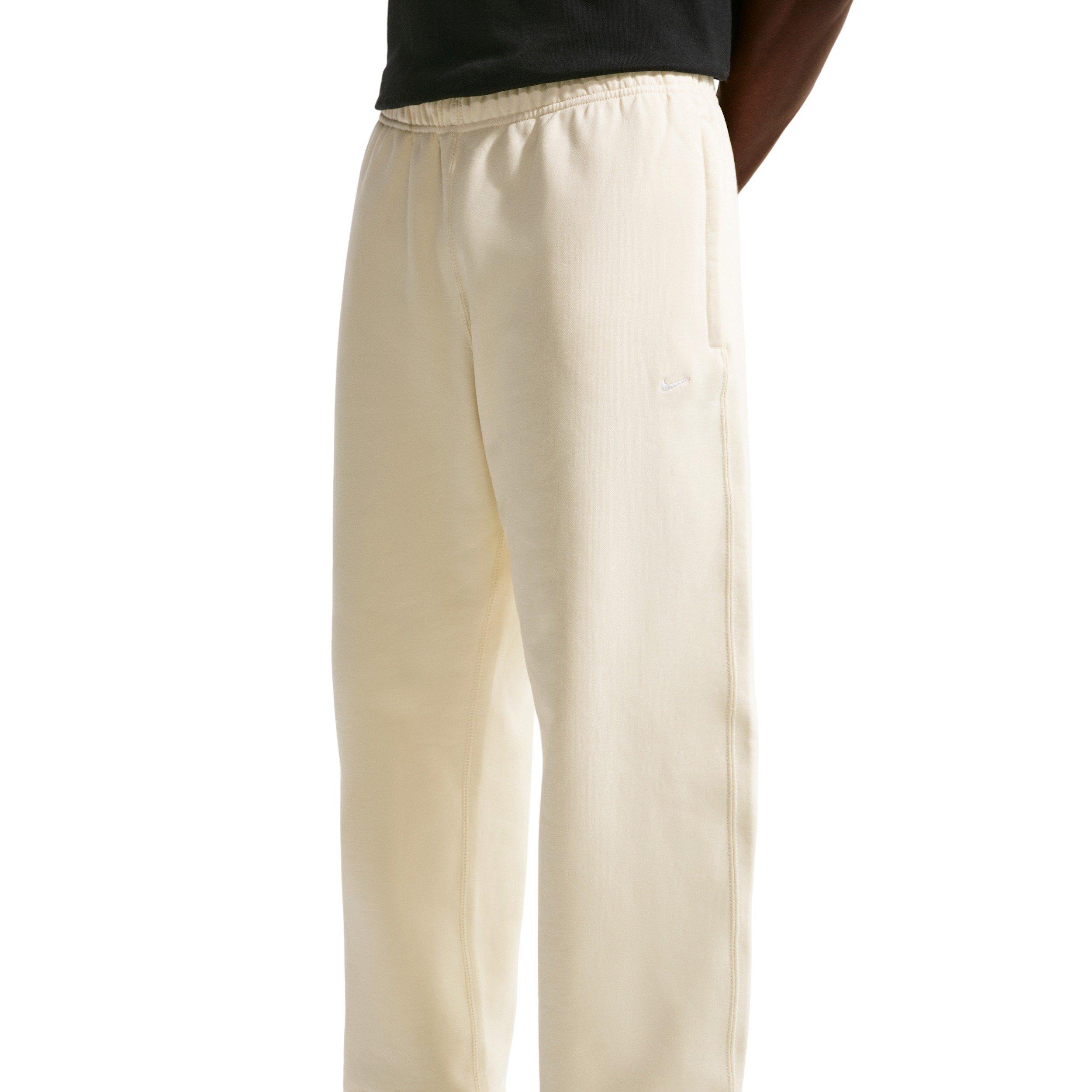 Nike Men's Solo Swoosh Fleece Open-Hem Pants - COCONUT MILK